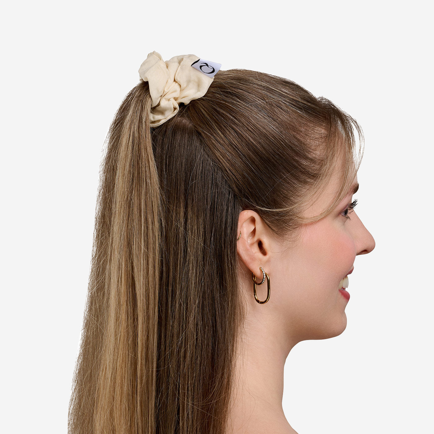 Scrunchies Vegansilk 2er-Set  Schonend binden – ohne Haarbruch und Knick - Beige