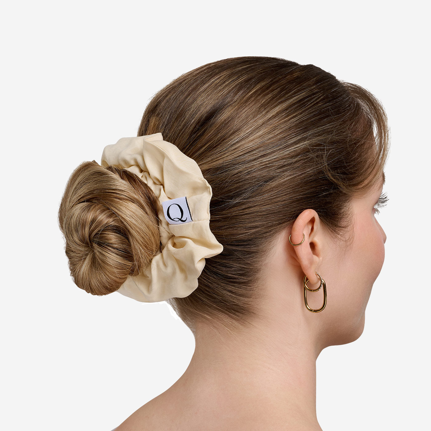 Scrunchies Vegansilk 2er-Set  Schonend binden – ohne Haarbruch und Knick - Beige