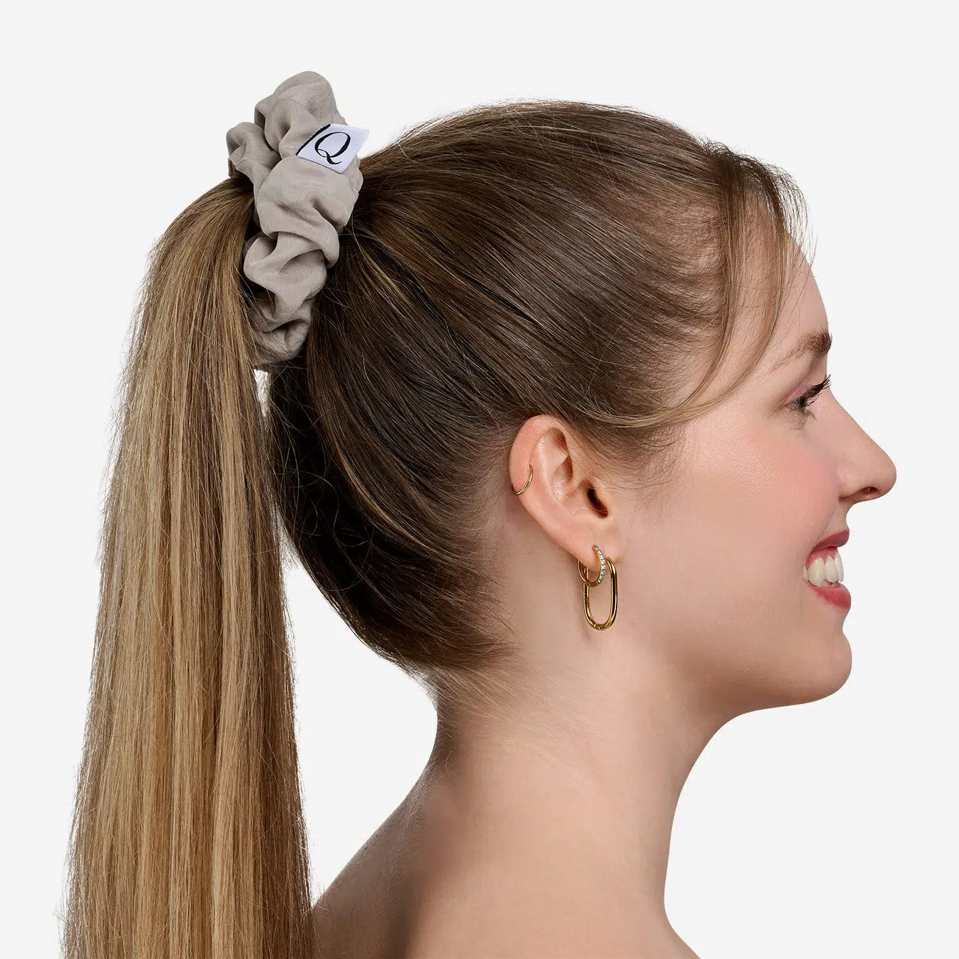 Scrunchies Vegansilk 2er-Set  Schonend binden – ohne Haarbruch und Knick - silver grey